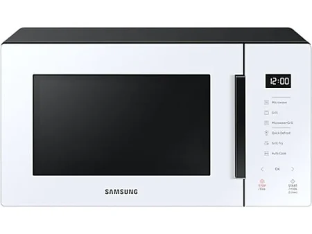 Microondas con grill - Samsung MG23T5018CW/EC, 800W, 6 niveles, Modo Eco, 23l, Blanco