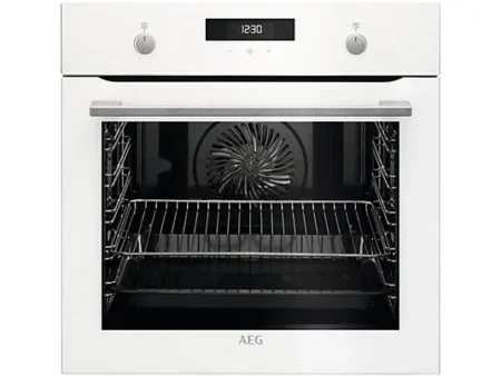 Horno - AEG BEK435120W, Multifunción, Limpieza por agua, 71 l, Función Grill, 60 cm, Blanco