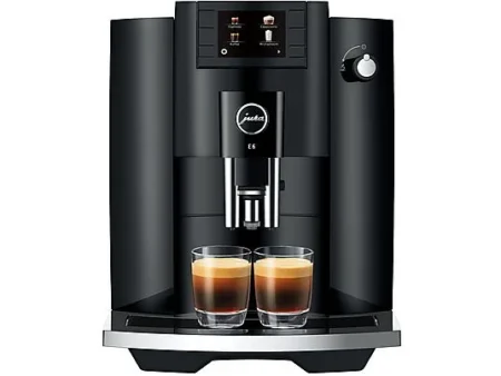 Cafetera superautomática - Jura E6, 15 bar, 1450 W, 2 tazas, Easy Cappuccino, Molienda profesional, Negro
