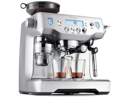 Cafetera express - Sage Oracle SES980BSS4EEU1, 15 bar, 2400 W, 2 Tazas, Pantalla LCD y botones, Acero Inoxidable