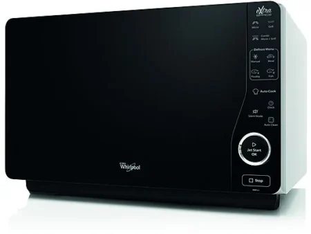 Microondas con grill - Whirlpool MWF421SL, 800W, 6 niveles, Función descongelación, 25 l, Negro