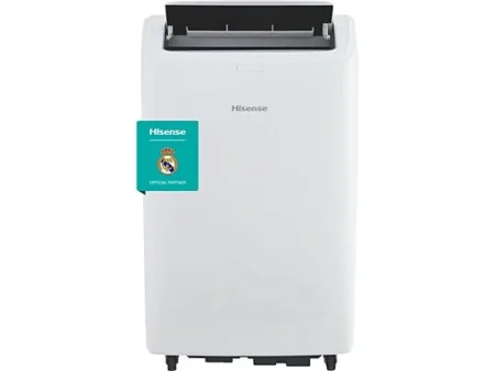 Aire acondicionado portátil - Hisense APC09QC, 2236 fg/h, 3 velocidades, Deshumidificador, Super Cool, Mando a distancia, Kit Ventana, Wi-Fi, Blanco