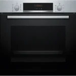 Horno - Bosch HBA574ES3, Multifunción, Pirolítico, 71 l, 59.4 cm, HotAir 3D, Asistente de limpieza con agua, Inox