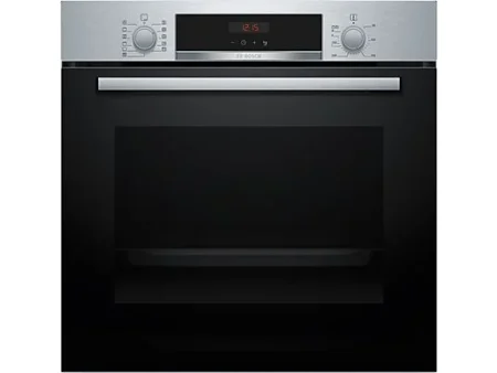 Horno - Bosch HBA574ES3, Multifunción, Pirolítico, 71 l, 59.4 cm, HotAir 3D, Asistente de limpieza con agua, Inox