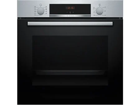Horno - Bosch HBA514ES3, Serie 4, Multifunción, Limpieza por agua, 71 l, HotAir 3D, Mandos ocultables, 60 cm, inox