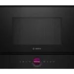 Microondas integrable - Bosch BFL7221B1, Serie 8, 900 W, 5 niveles, Asistente de limpieza con agua, Función Microondas Boost, 21 l, Negro