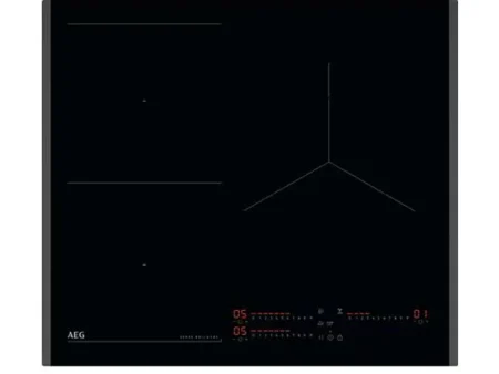 Placa inducción - AEG TI63IQ30FB, 3 zonas, Zona grande 28 cm, Función Puente, 59 cm, Negro