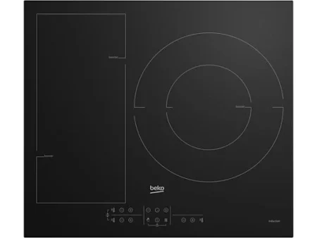 Placa inducción - Beko HII63201FMT, 3 zonas, Zona grande 32 cm, Flexizone, 60 cm, Negro