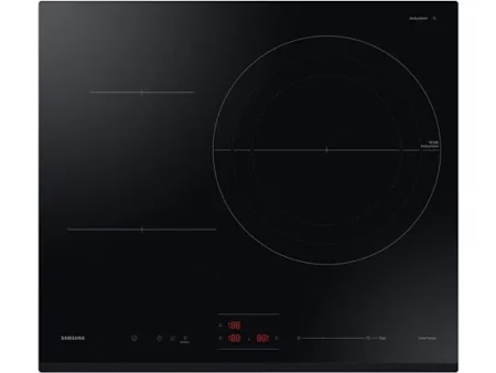Placa inducción - Samsung NZ63C4036GK/U1, 3 zonas, zona de 32 cm de diámetro, 59 cm, WiFi con SmartThings, Negro