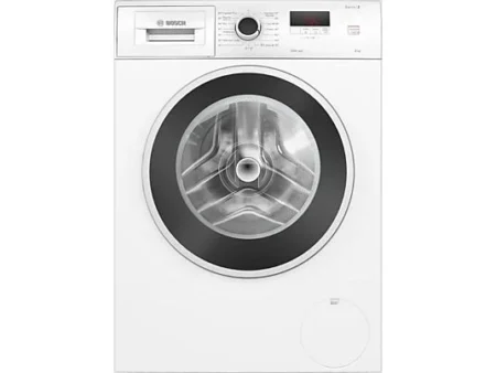 Lavadora carga frontal - Bosch WGE03200ES,Serie 2, 8 kg, 1.200 rpm, 13 programas, Higiene Plus, Motor EcoSilence, Blanco