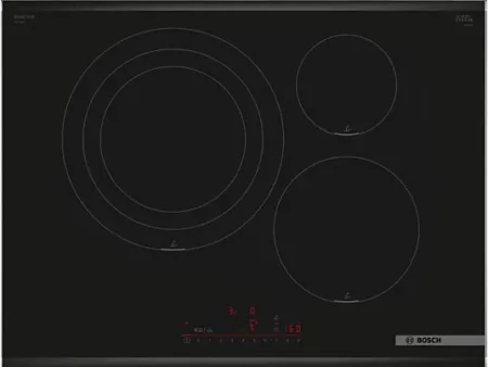 Placa inducción - Bosch PID775HC1E, 3 zonas, DirectSelect, PerfectFry Plus, 70 cm, Negro