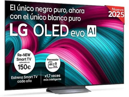 TV OLED 77 - LG OLED77C55LA, OLED 4K, Procesador Inteligente α9 AI Processor 4K Gen8, Smart TV, DVB-T2 (H.265), Negro
