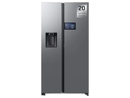Frigorífico americano - Samsung Bespoke AI RS90F64EETEF, Mono Cooling, No Frost, 178.4 cm, 621 l, Dispensador de agua y hielo, Balda Botellero, Inox