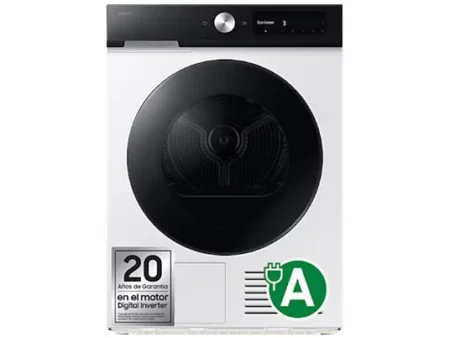 Secadora bomba de calor - Samsung Bespoke AI DV90DB7845GEU3, 9 kg, 18 programas, QuickDrive™, Clase A, Blanco