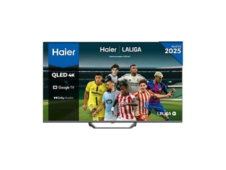 TV QLED 65 - Haier S80F Series H65S80FUX, Smart TV (Google TV), HDR 4K, Gaming 120 Hz, Dolby Audio y Dolby Vision, Dbx-tv, Negro