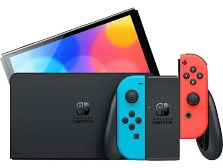Consola - Nintendo Switch OLED, 7, Joy-Con, 64 GB, Azul y Rojo Neón