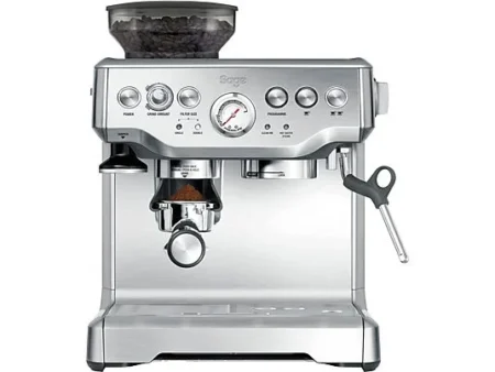 Cafetera superautomática - Sage SES875BSS2EEU1A Barista, 15 bar, 1850 W, 2 tazas, Sistema ThermoJet, Inox