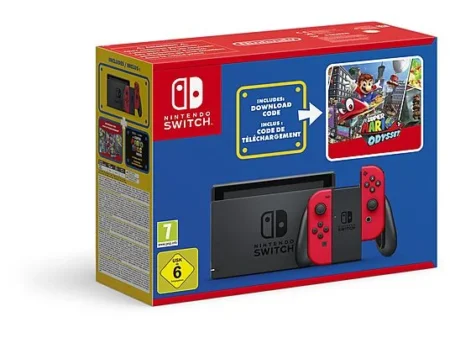 Consola - NINTENDO Switch con mandos Joy-Con Rojos, 32 GB, Negro