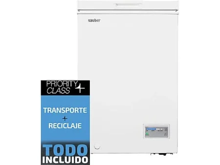 Congelador horizontal - SAUBER SERIE 5-CH10024WH, 100 l, 84,5 cm, Blanco