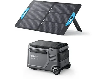 Kit nevera portátil - EverFrost Cooler 43L con panel solar de 100W ANKER, Negro
