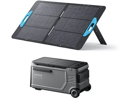 Kit nevera portátil - EverFrost Cooler 53L con panel solar de 100W ANKER, Negro