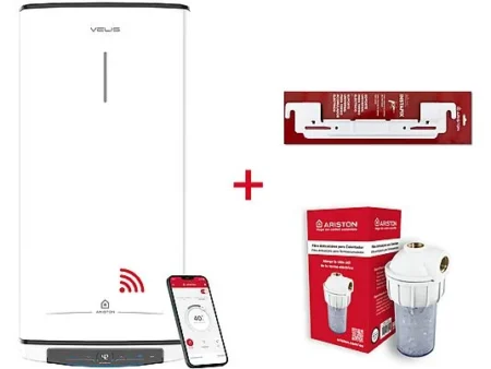Termo Eléctrico - VELIS PRO WIFI 80 ES EU + KIT POLIF ARISTON, 80 l, Blanco
