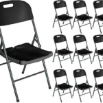 Sillas plegables - O91 P10-02779, hasta 150 kg, Negro