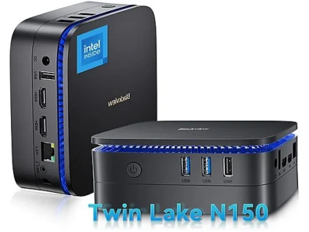 Mini PC - BLACKVIEW MP60-N150, Intel Twin Lake N150(Hasta 3.6GHz), 16 GB RAM, 512 GB SSD, UHD Graphics, Windows 11 Pro, Negro