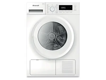 Secadora de condensación - BRANDT DFB182CWP, Condensación, 8 kg, 16 programas, Blanco
