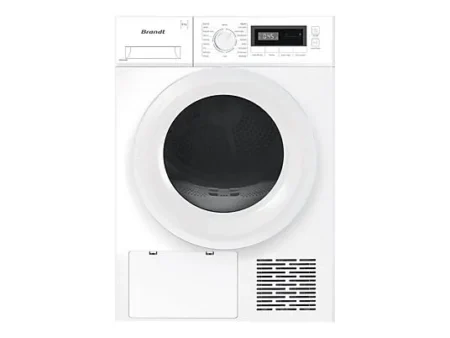 Secadora Bomba de Calor - BRANDT DFB383HWP, Bomba de calor, 8 kg, 16 programas, Blanco