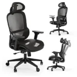 Silla de oficina - SENSE7 Neyo Black, hasta 140 kg, Negro