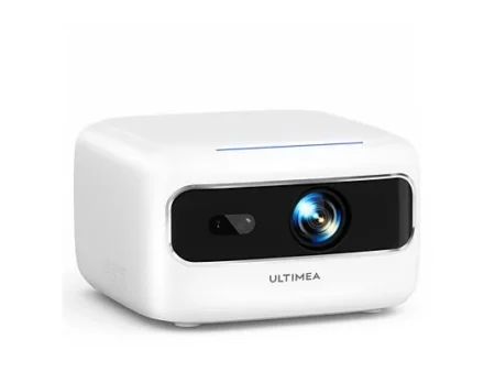 Proyector LED - ULTIMEA Apollo-P10 Proyector Portátil Mini con Enfoque Eléctrico, 5G WiFi Bluetooth, 1280 x 720 Pixel, 100000 h, Full-HD, Blanco