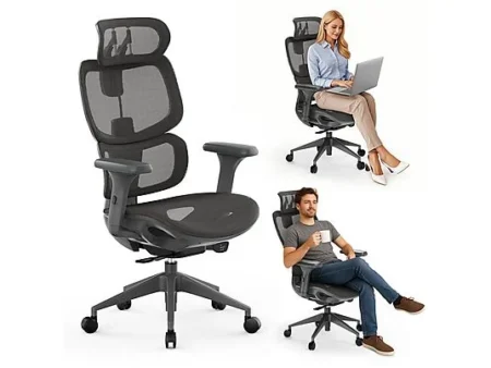 Silla de oficina - SENSE7 Nobu black dark grey, hasta 130 kg, Gris